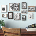 Solid + Manufactured Wood Beveled Picture Frame - Set of 10 with Mat