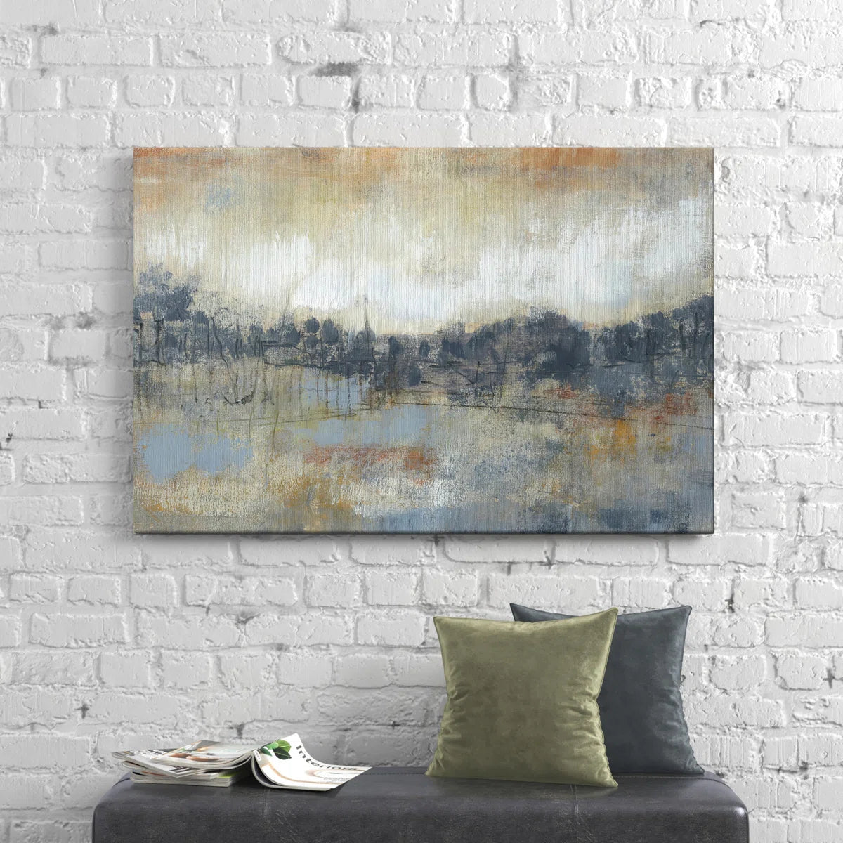 " Cool Grey Horizon I " Painting Print