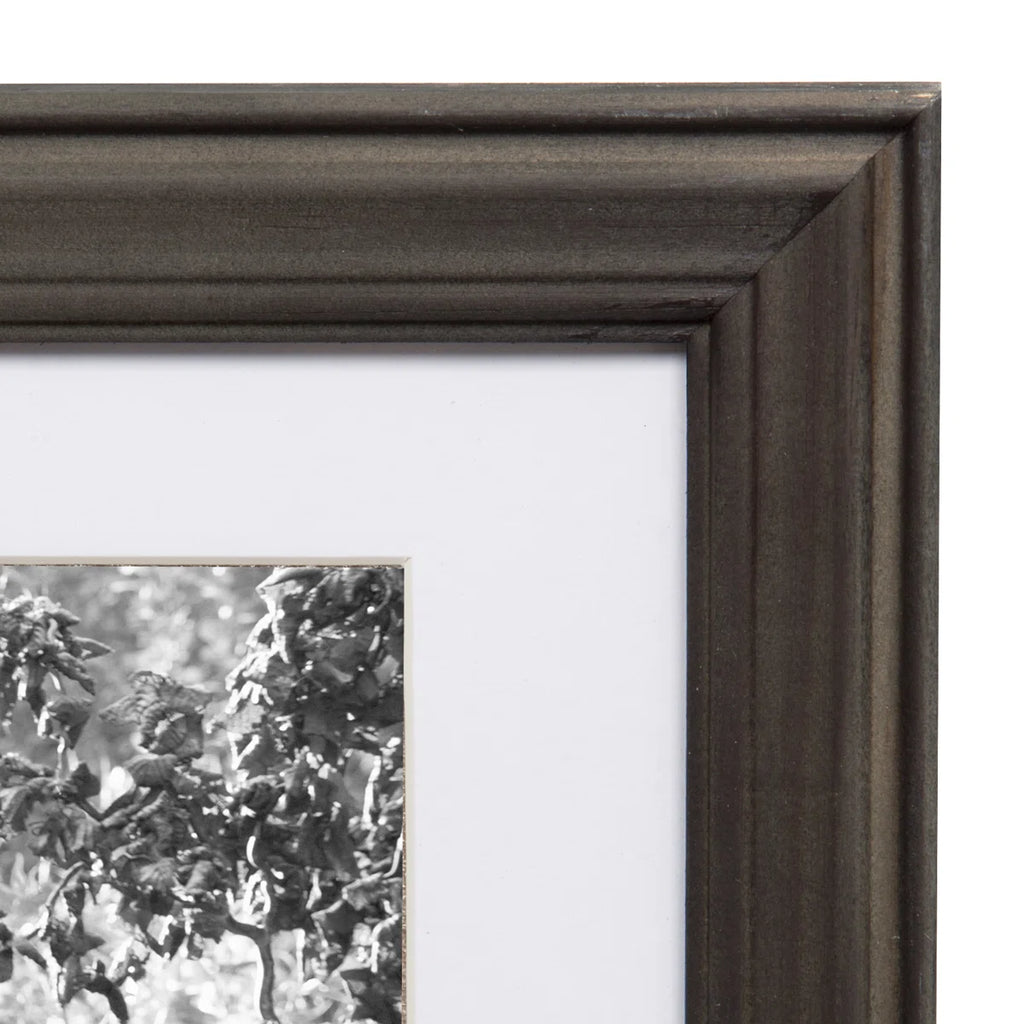 Solid + Manufactured Wood Beveled Picture Frame - Set of 10 with Mat